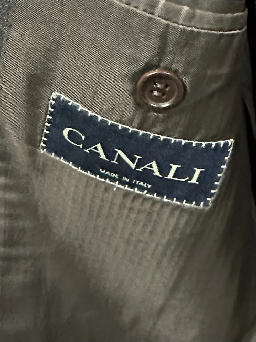 Canali Men's Gray & Brown Pinstripe Three-Button Suit Jacket